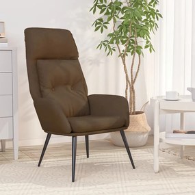 vidaXL Cadeira de descanso camurça artificial castanho