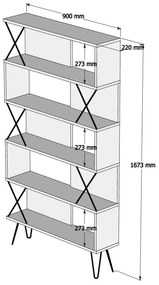 Estante Extra – Nogueira – 90x167,3x22 cm
