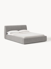 Cama estofada em bouclé com arrumação Cloud