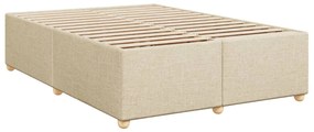 Estrutura de cama sem colchão 160x200 cm tecido cor creme