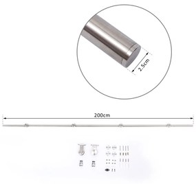 HOMCOM Ferragens para Porta Corredeira Kit de Acessórios para Porta Co