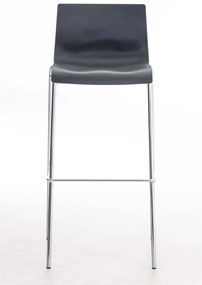 Banco de bar Hoover em plástico e com estrutura cromada 43 x 100 x 48 cm Cinzento