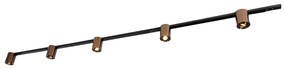 Sistema de calhas de iluminação monofásico com 5 focos bronze escuro e preto - Rondoo Up Moderno