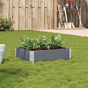 vidaXL Vaso/floreira de jardim 80x60 cm madeira pinho maciça cinzento