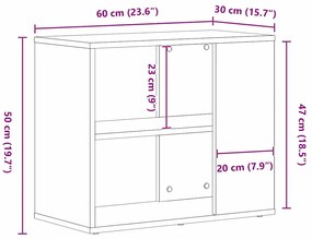 buffet vidaXL Carvalho Preto 60x30x50 cm Madeira engenheirada