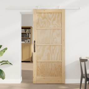 porta deslizante vidaXL com kit de acessórios "ORKDAL" Madeira de Pinh