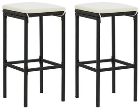3 pcs conjunto de bar vime PE preto