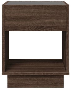 Mesa de centro luzes LED Infinity 40x40x50 cm carvalho castanho