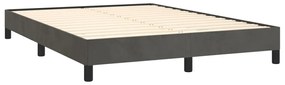 Estrutura de cama sem colchão 140x200 cm veludo cinzento-escuro