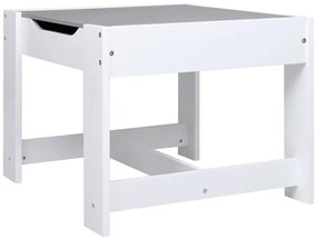 Mesa infantil com duas cadeiras MDF branco