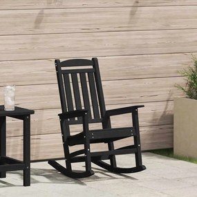 vidaXL Cadeira de Balanço para Jardim Preto 70 x 92 x 108cm Plástico