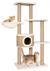 vidaXL Árvore para gatos c/ postes arranhadores 126 cm erva marinha