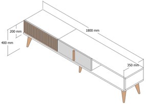 Móvel TV Milan – Nogal – 180 cm x 40 cm x 35 cm