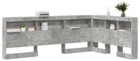 Cabeceira de armazenamento Cinzento cimento 120 cm