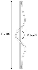 Candeeiro de Parede Moderno Preto Incl. LED Regulável em 3 Níveis - Twirl Moderno