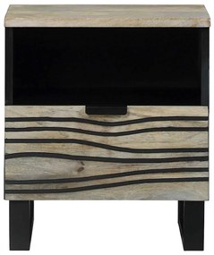 Mesas de cabeceira com gaveta Branco e preto 40 x 33 x 46 cm