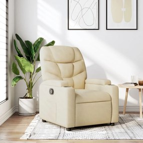 vidaXL Poltrona reclinável em tecido creme