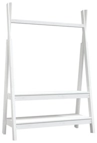 Suporte para roupas 100x45,5x150 cm madeira pinho maciça branco