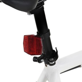 Bicicleta de mudanças fixas 700c 51 cm branco e preto