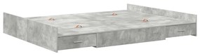 Estrado de cama com arrumação Cinzento cimento 140 x 190 cm