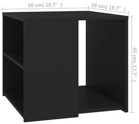 Mesa de apoio 50x50x45 cm contraplacado preto