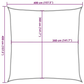 Para-sol estilo vela quadrado 160 g/m² 4x4 m PEAD amarelo