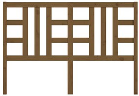 Cabeceira de cama 126x4x100 cm pinho maciço castanho mel