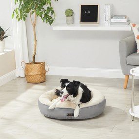 Cama para cães com Ø 70 cm em forma de donut cinzento claro