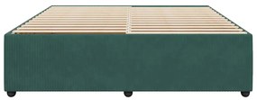 Estrutura de cama sem colchão 180x200 cm veludo verde-escuro