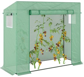 Estufa de Jardim Cascais Verde – 200×76×168 cm – Estrutura Metálica e