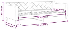 Sofá-cama 90x200 cm tecido cinzento-acastanhado