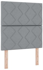 Cama com Estrado e Colchão Cinza Claro 90x190 cm em Tecido