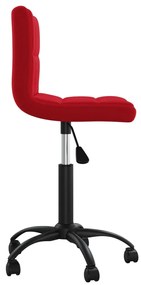Cadeira de jantar giratória veludo vermelho tinto