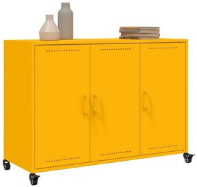 Aparador 100,5x39x72 cm aço amarelo mostarda
