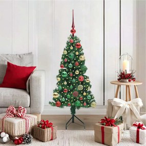 vidaXL Árvore de Natal artificial de canto Verde 120 cm PVC e Metal