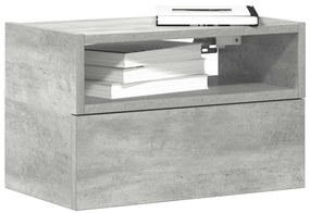 Mesa de cabeceira de parede 45x26x28,5 cm cinzento cimento