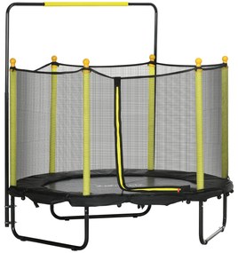 Trampolim Infantil Ø110 cm Trampolim para Crianças de 1-10 Anos com Rede de Segurança Barra Ajustável para Interior e Exterior Ø140x120-140 cm Preto