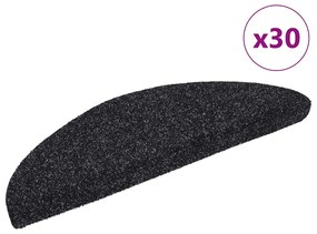 Tapetes de escada adesivos 30 pcs 56x17x3 cm preto