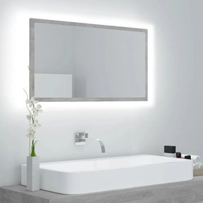 Espelho casa de banho LED 80x8,5x37cm contrap. cinzento cimento