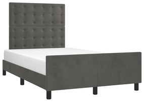 Estrutura de cama c/ cabeceira 120x190 cm veludo cinza-escuro