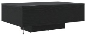 Mesa de Centro vidaXL com Luzes LED Carvalho Preto 85x55x31 cm