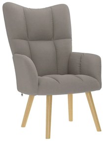 vidaXL Cadeira de descanso tecido cinzento-acastanhado
