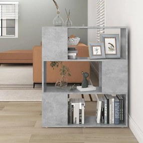 Estante/divisória 80x24x94 cm contraplacado cinzento-cimento
