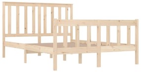 Estrutura de cama casal 135x190 cm pinho maciço