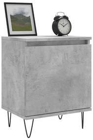 Mesas cabeceira 2pcs 40x30x50cm derivados madeira cinza-cimento
