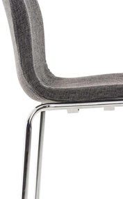 Conjunto de 2 bancos de bar Hoover em tecido e com estrutura cromada 43 x 100 x 48 cm Cinzento