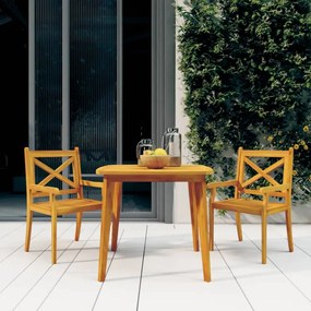 310300 vidaXL Mesa de jardim 85x85x75 cm madeira de acácia maciça