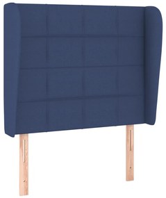 Cama com molas/colchão 90x200 cm tecido azul