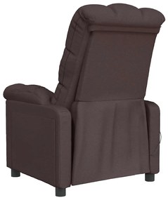 Poltrona de massagens tecido castanho-escuro