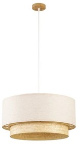 Candeeiro de Teto Dkd Home Decor Poliéster Branco Marrom Claro Bambu 50 W (50 X 50 X 25 cm)